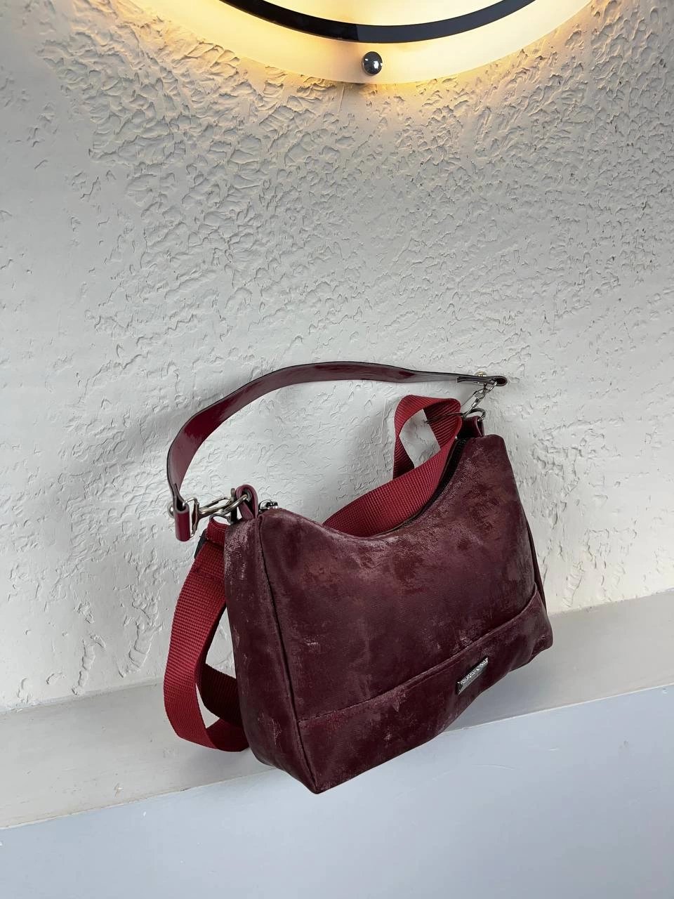 Bordo Nubuk Çapraz Çanta CB8883