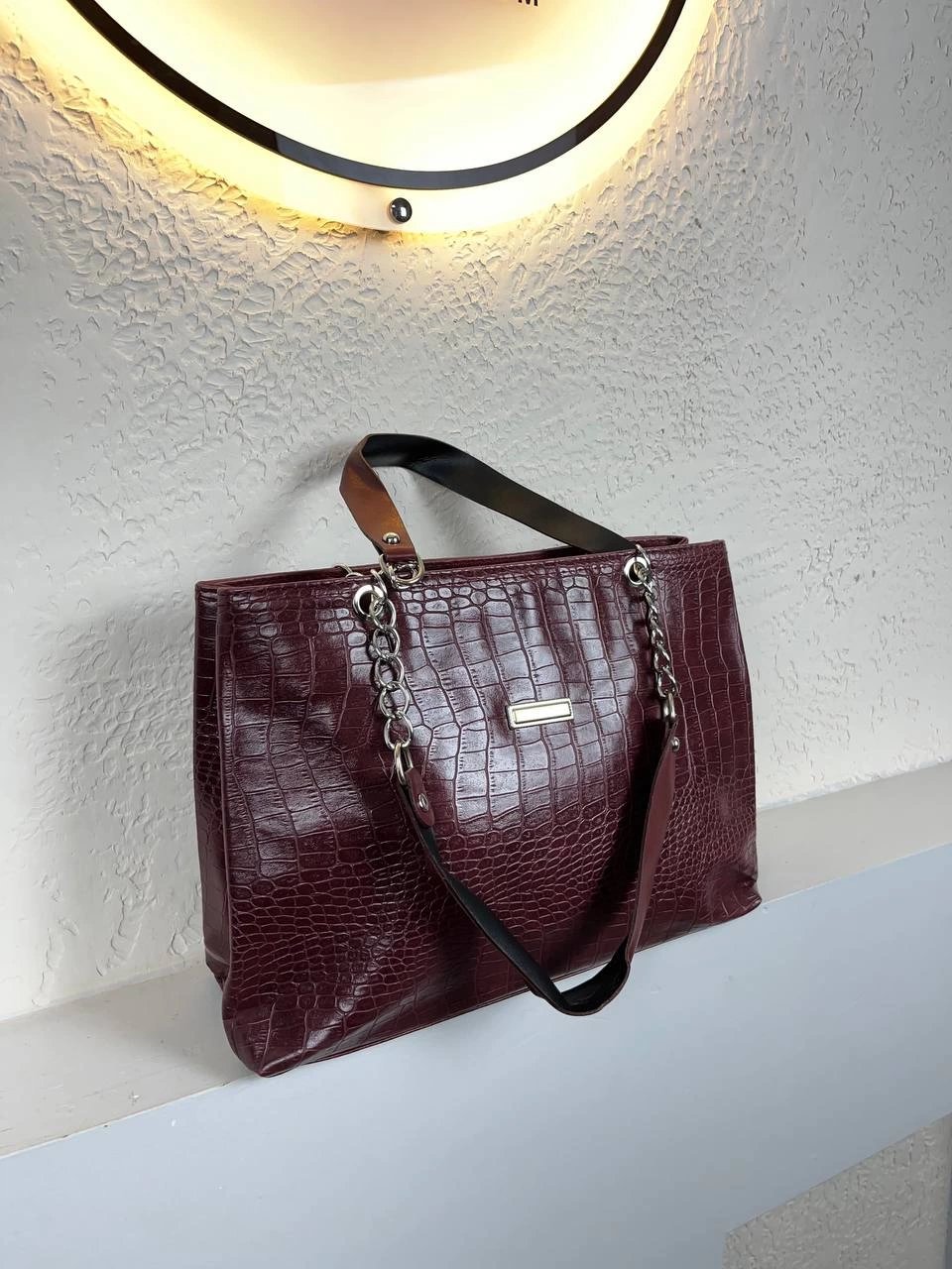 Bordo Renk 2 Bölme Astarlı Kol Çanta CB0033