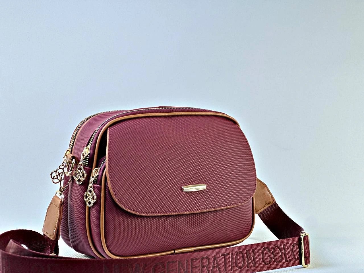 Bordo Renk 3 Bölme BRLN Çanta CB22673