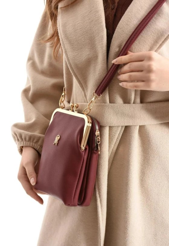 Bordo Renk 3 Bölme HB Çanta CB9023