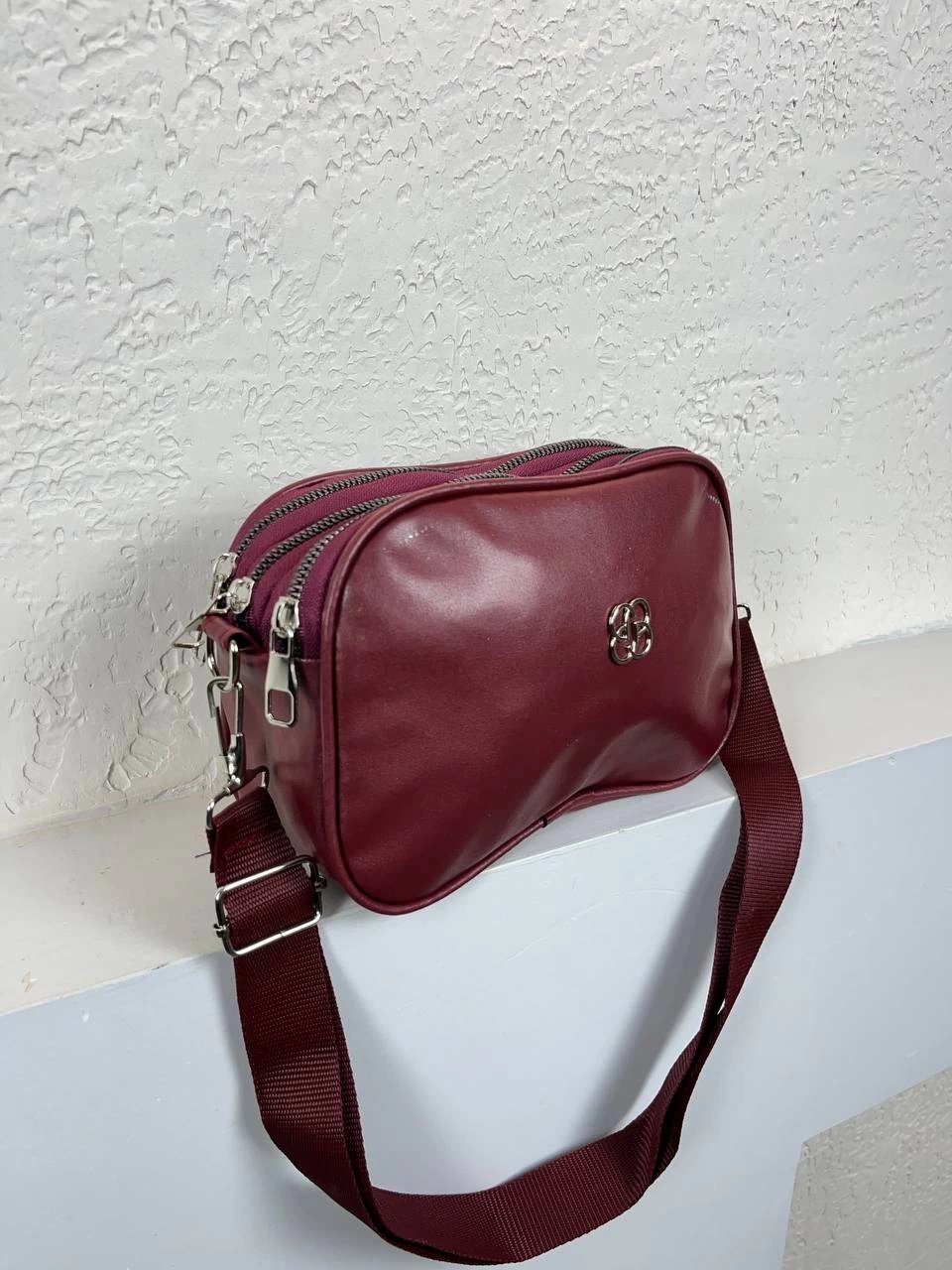 Bordo Renk 3 Bölme Kalite Çanta CB6370