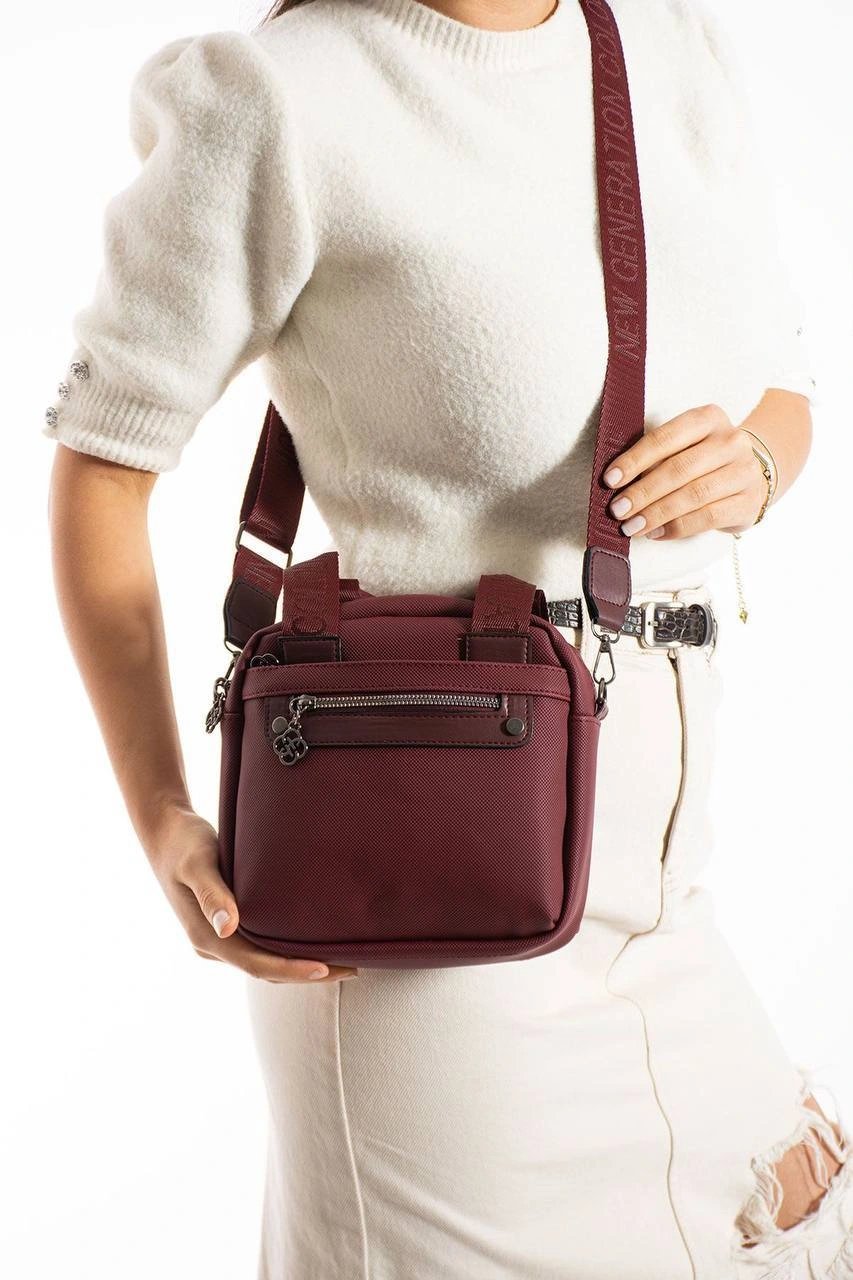 Bordo Renk Kalite 4 Bölme Çanta CB9811