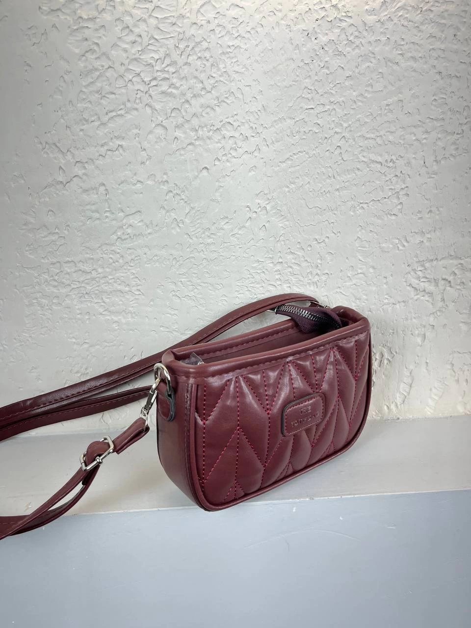 Bordo Renk Kapiton TOTE Çanta CB1349