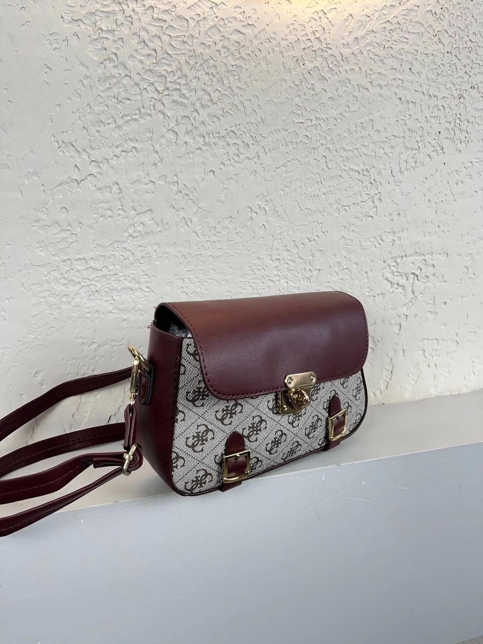 Bordo Renk Önü Kemerli Çanta CB0691