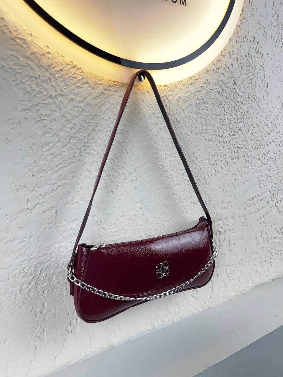 Bordo Renk Önü Zincirli Çanta CB8911