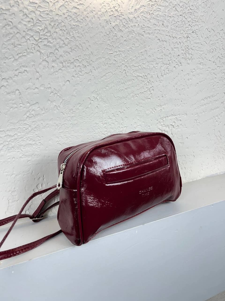 Bordo Renk Parlak Çanta CB6378