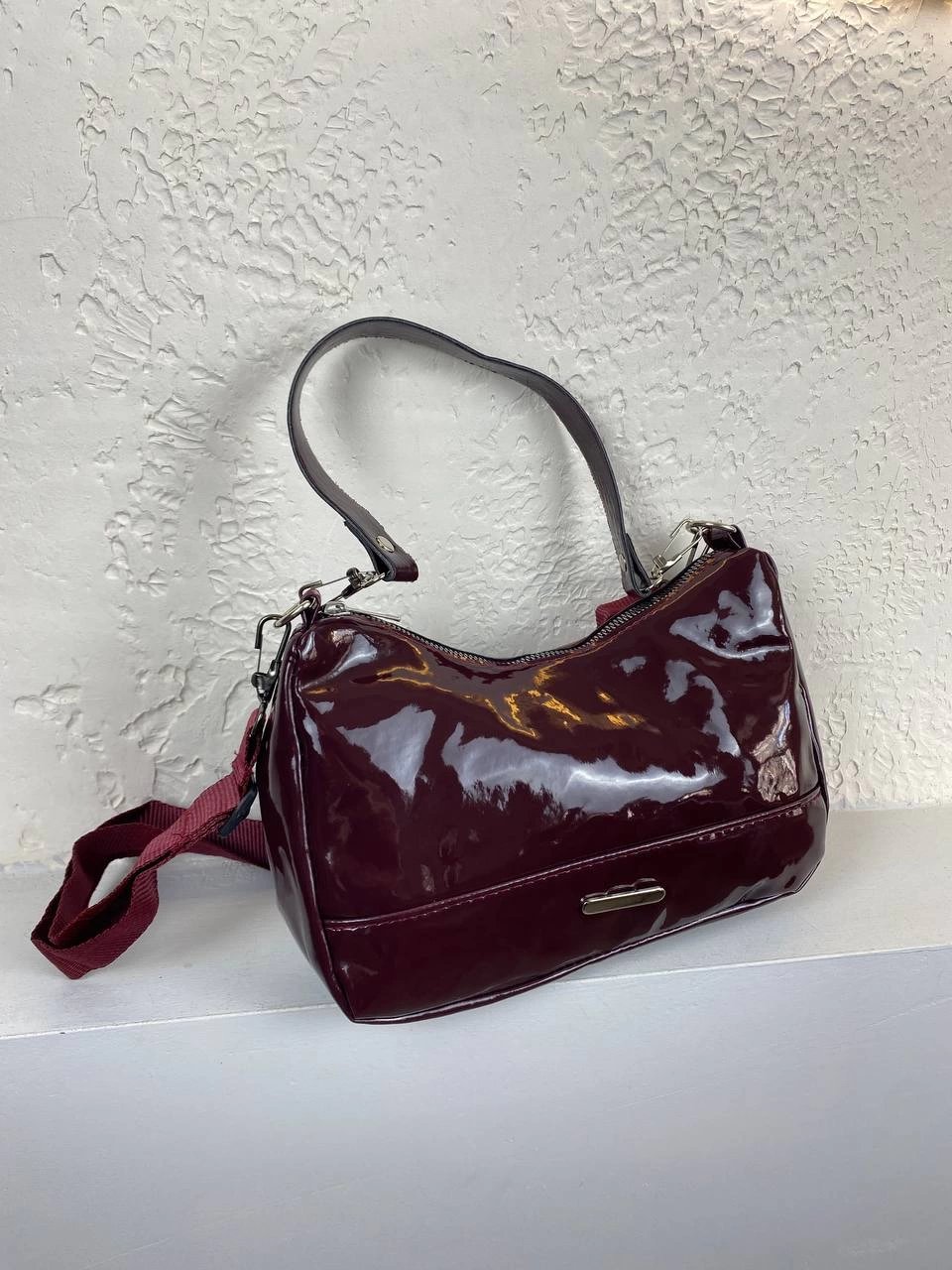 Bordo Renk Rugan Kol Çanta