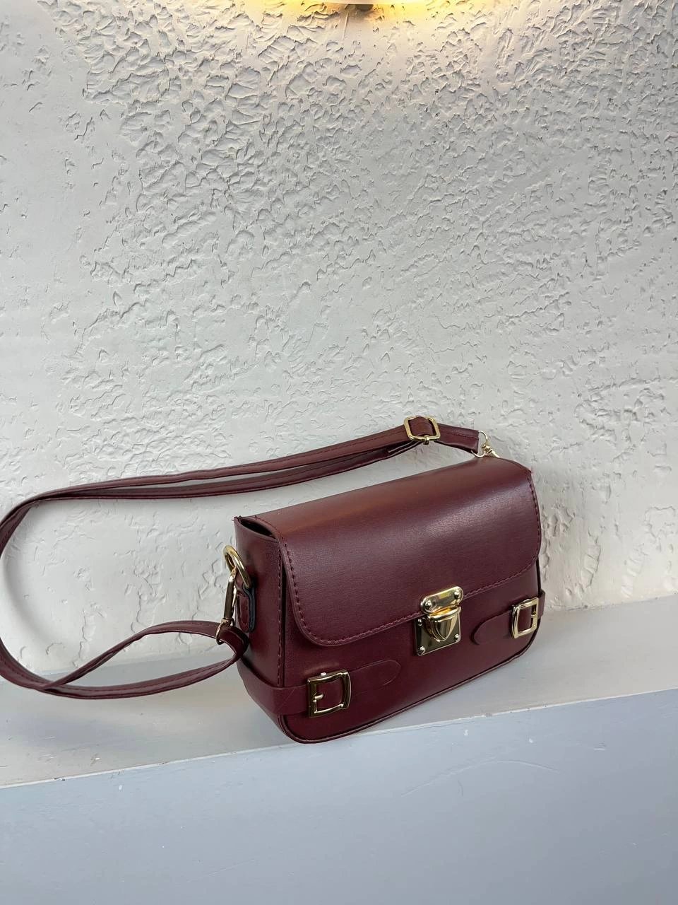 Bordo Renk Yandan Kemerli YENİ Çanta CB8514