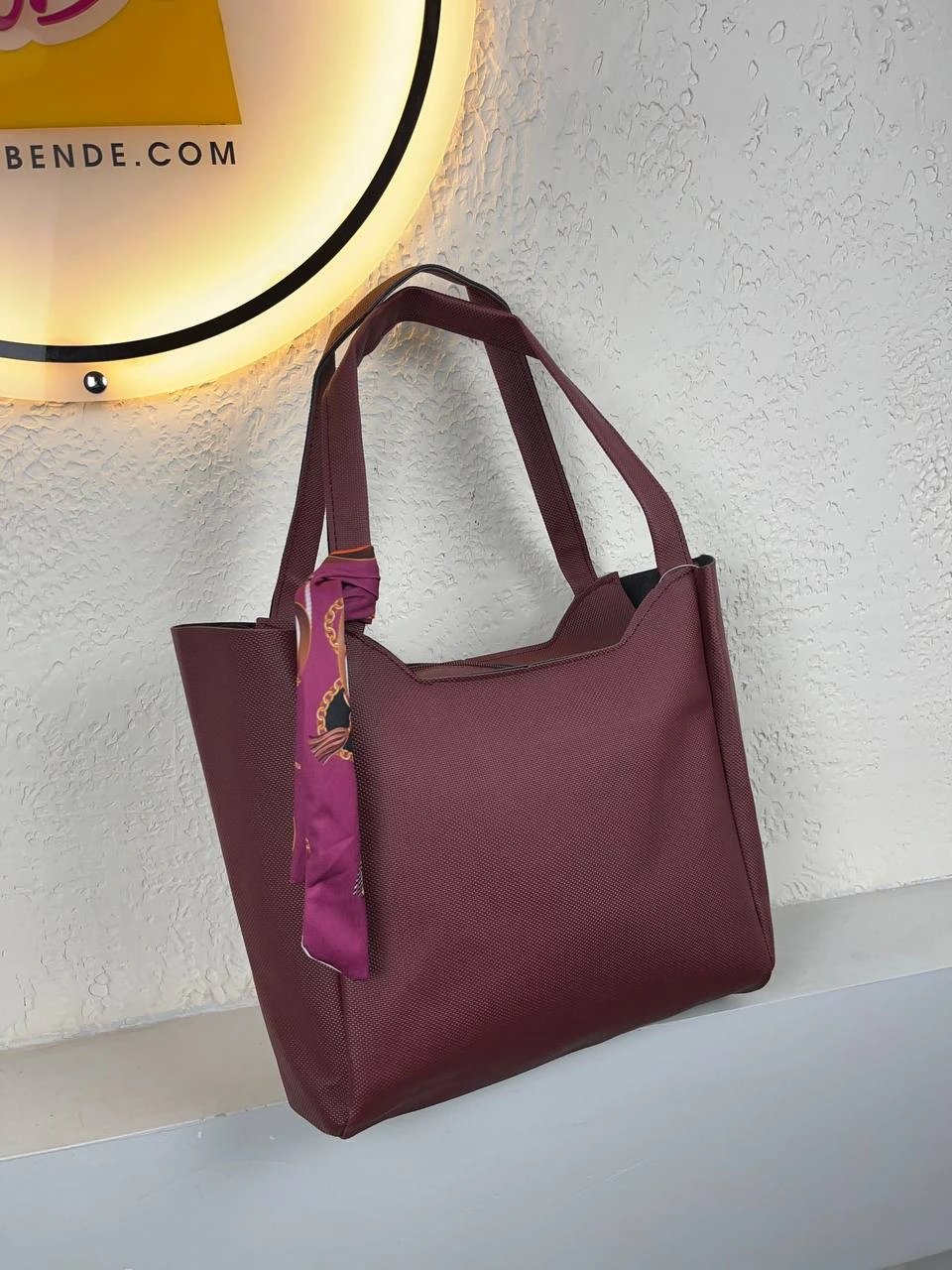 Bordo Renk YENİ BÜYÜK BOY FULARLI Çanta CB90121