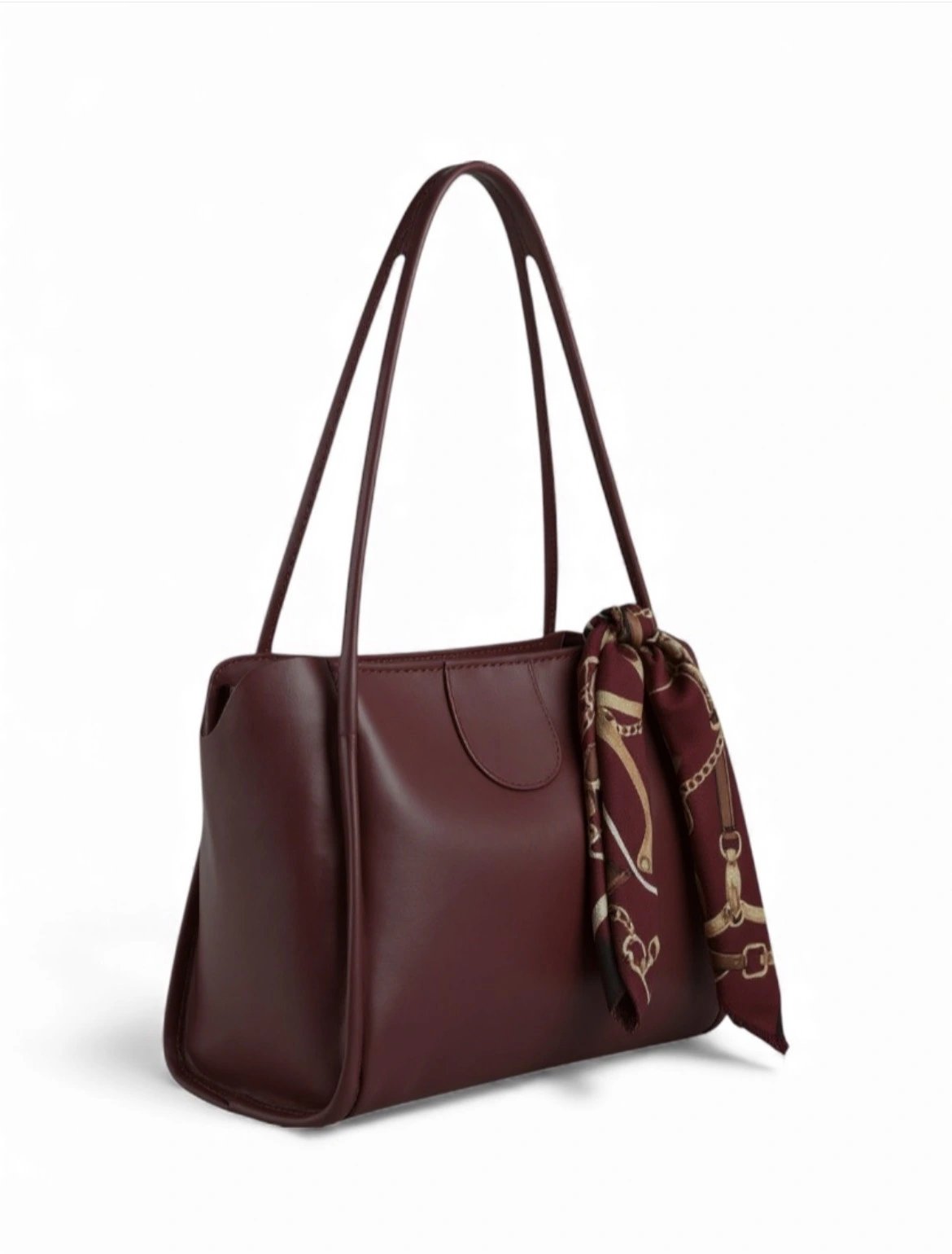 Bordo Renk Yeni Fularlı Kol Çanta CB1444