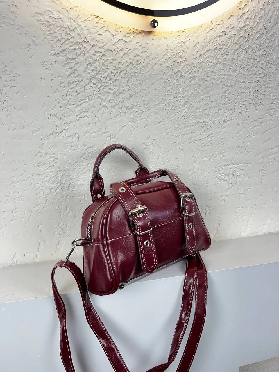 Bordo Renk YENİ KALİTE Çanta ÖN KEMERLİ CB9812