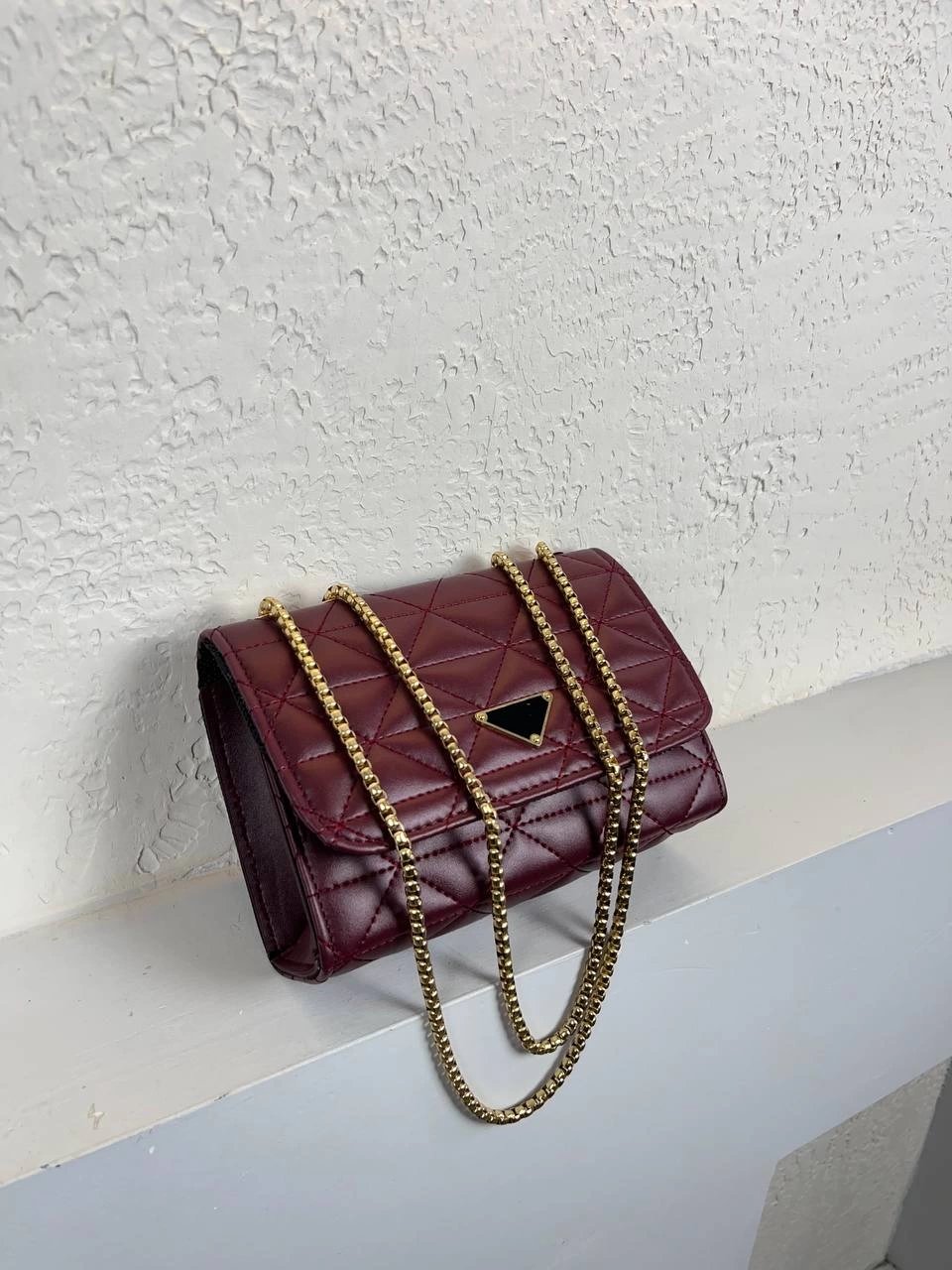 Bordo Renk YENİ KAPİTONE DMN ZİNCİRLİ Çanta CB5247