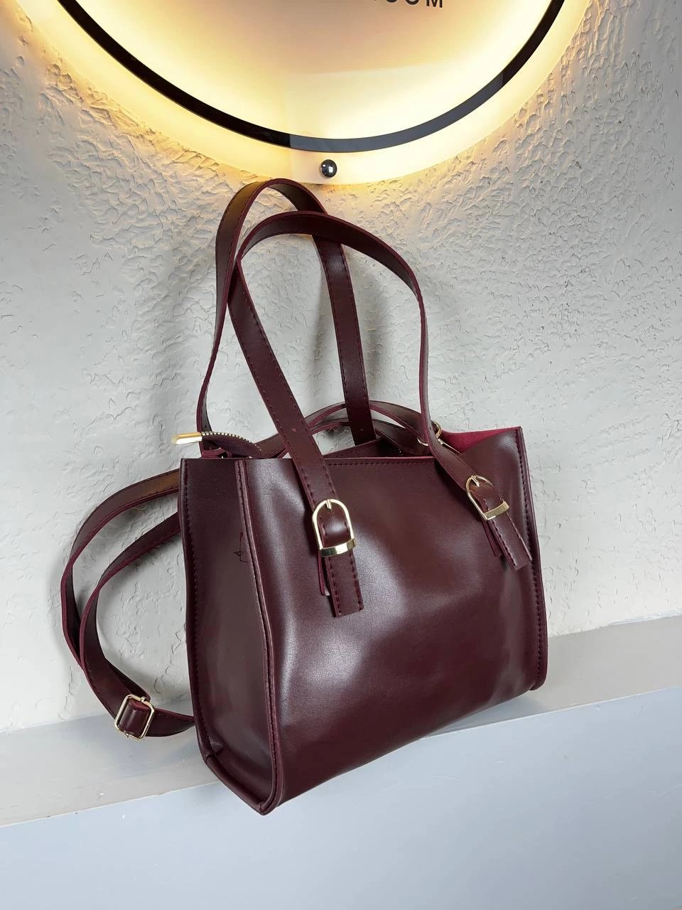 Bordo Renk Yumuşak Deri Çapraz Çanta CB7901