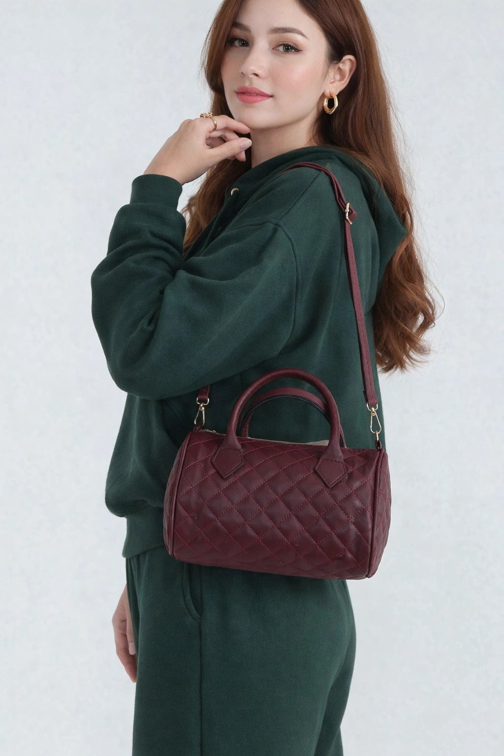 Bordo Silindir Çapraz Çanta CB2742