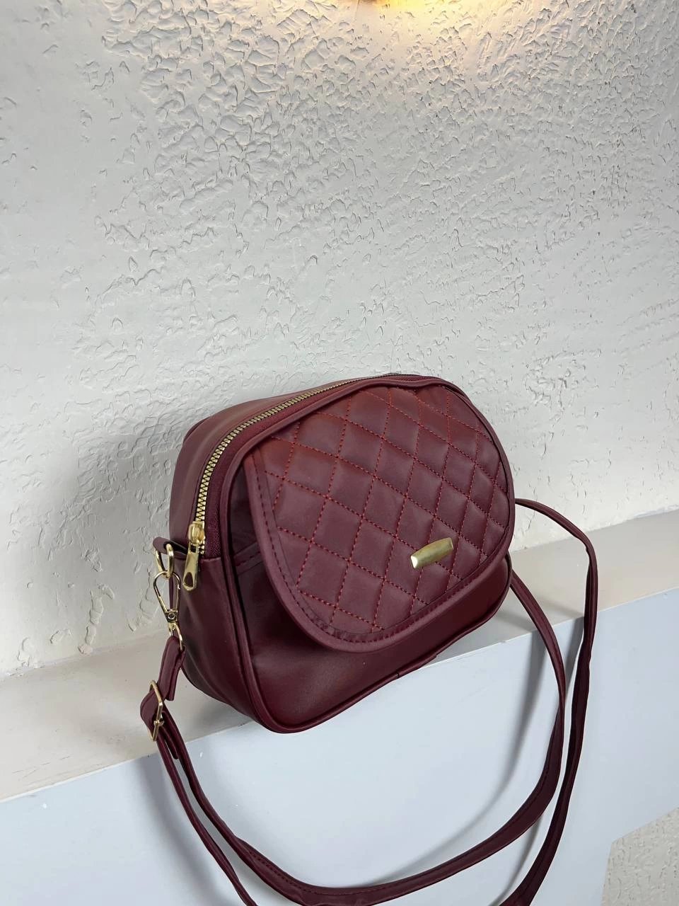 Bordo Vizon Ön Kapak Kapitone Çanta CB3003