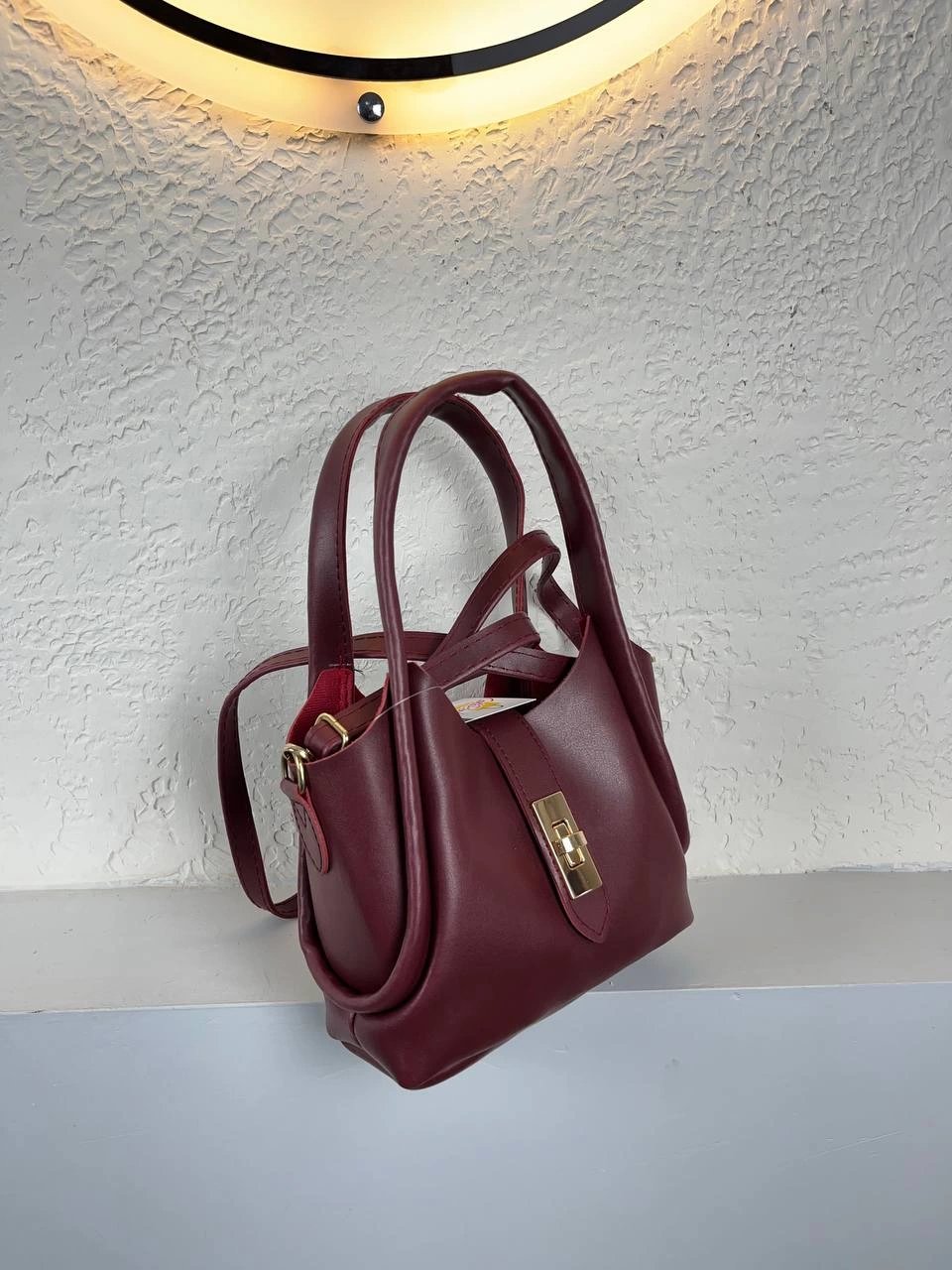 Bordo Yavrulu Deri Çanta CB3071