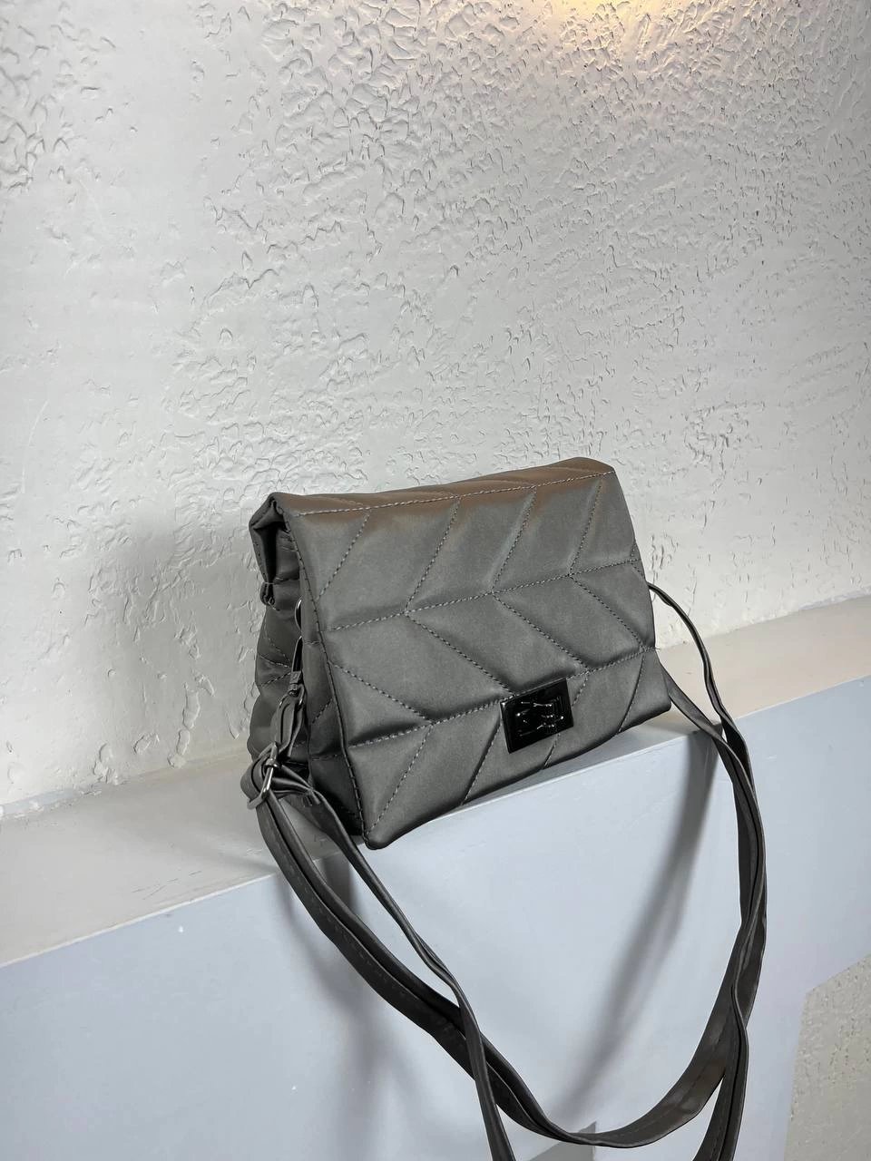 Gri 2 Bölme Kapitone Çanta CB6327