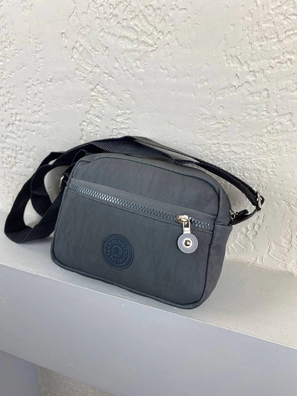 Gri 2 Bölmeli Krinkıl Çanta