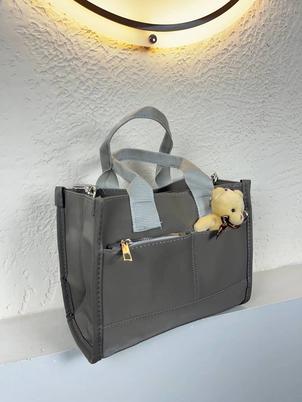 Gri Ayıcıklı Kalite Çanta CB4196