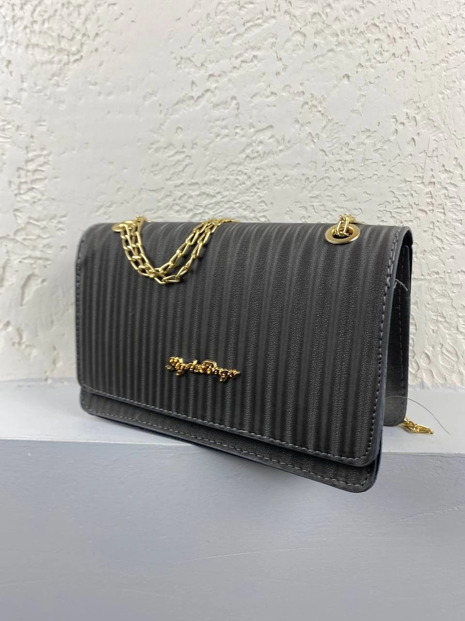 Gri Kalıp Zincirli Çanta