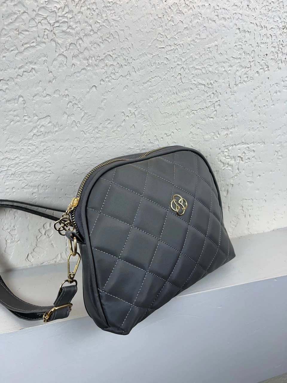 Koyu Gri Kalite Kapitone Çanta CB9651