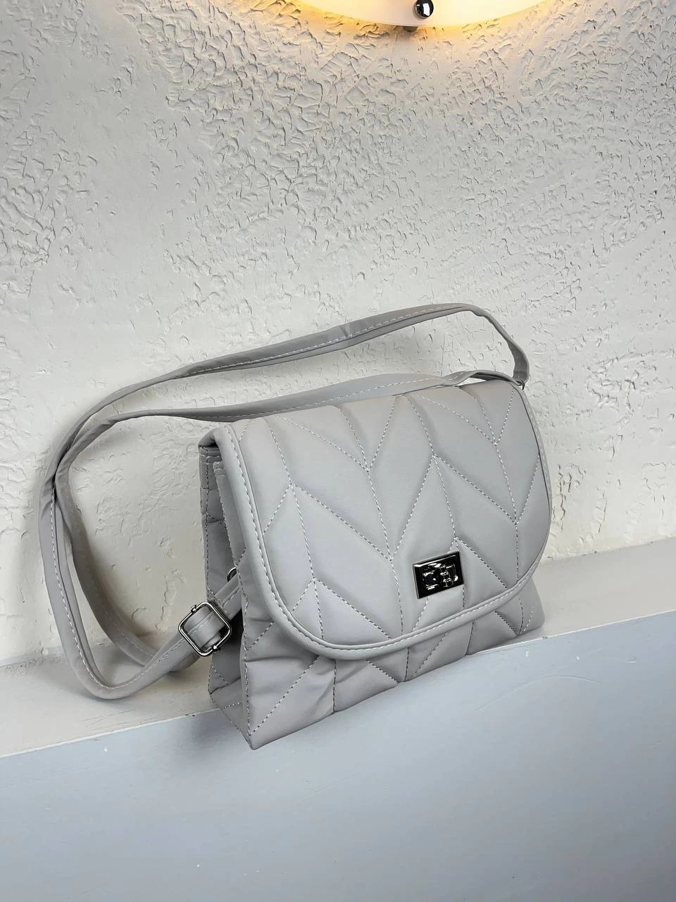 Gri Kapitone 2 Bölme Çanta CB2414