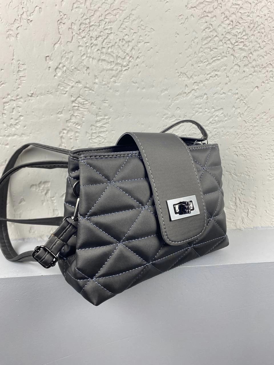 Gri Kapitone 2 Bölmeli Kalite Çanta CB8798