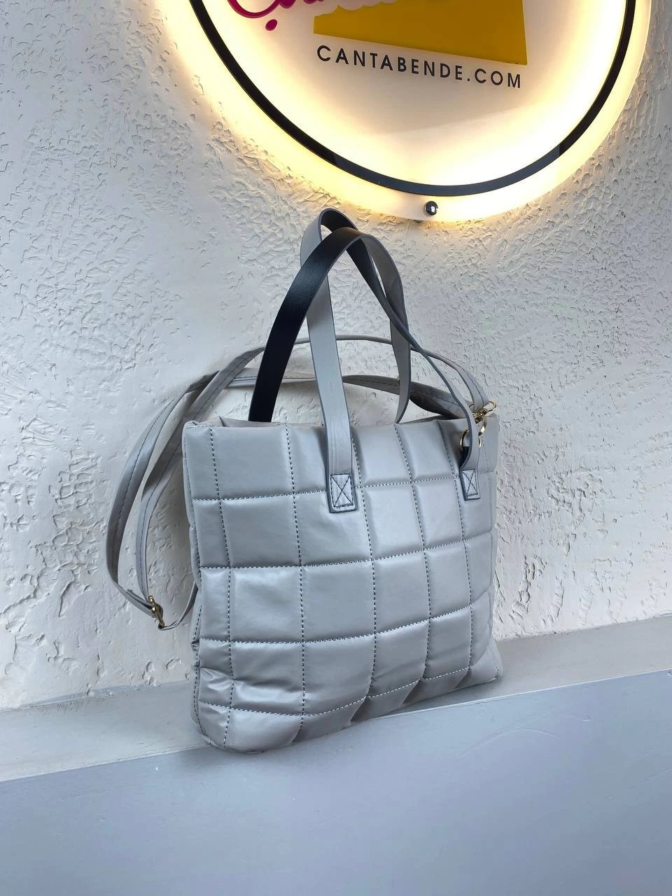 Gri Kapitone Kol Çanta CB2024
