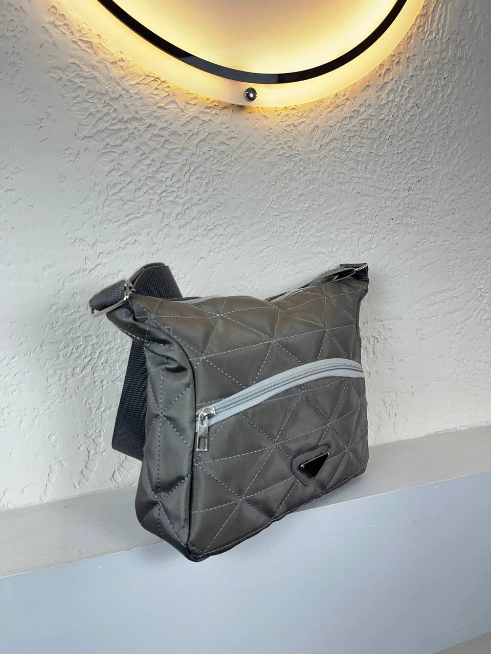 Gri Kapitone Yeni Sezon Çapraz Çanta CB9357