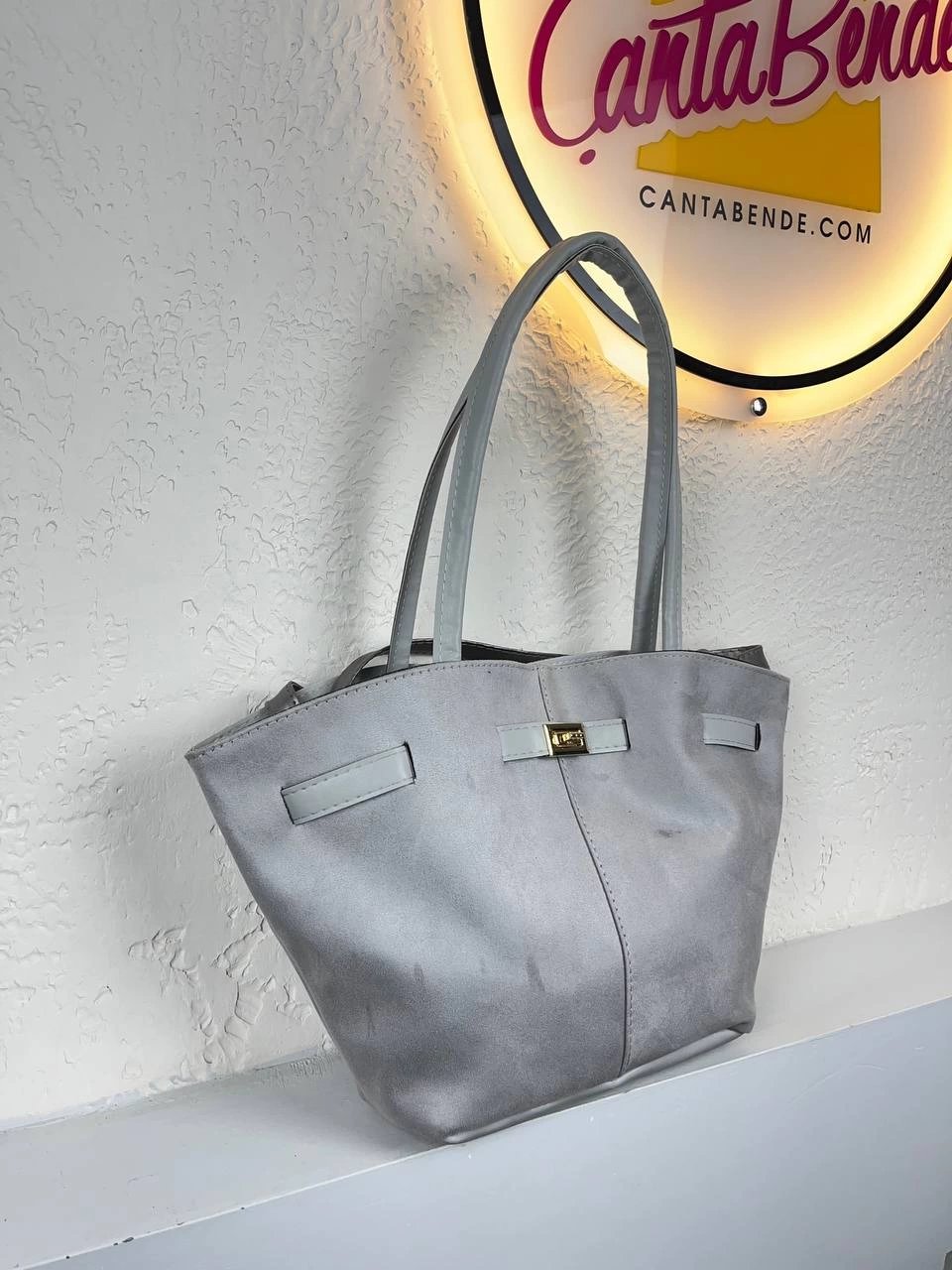 Gri Nubuk Kol Çanta Kalite CB3251