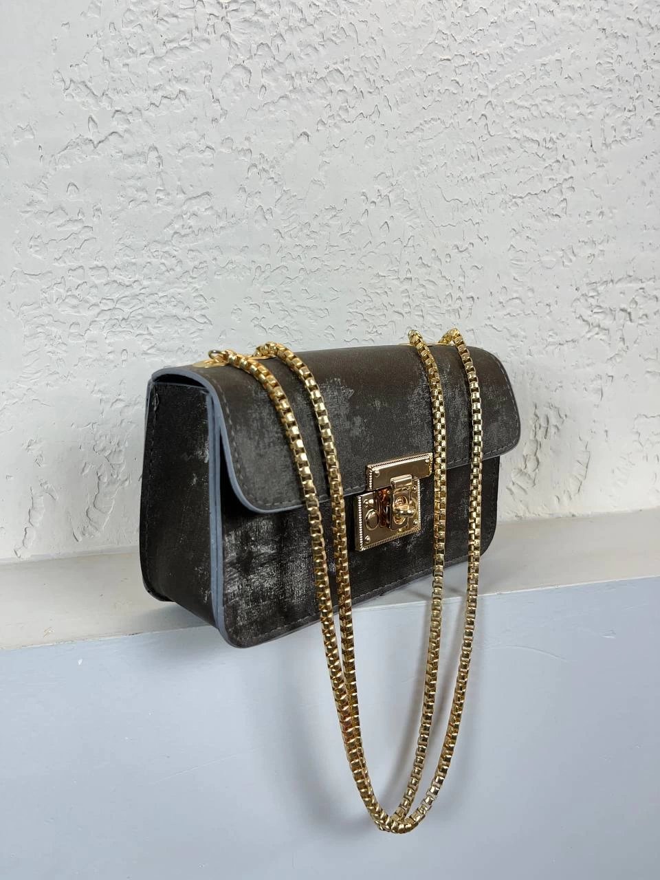 Gri Nubuk Zincirli Çanta CB5219