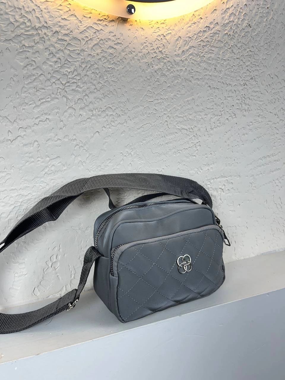 Gri Renk 2 Bölme Kapitone Çanta CB6310