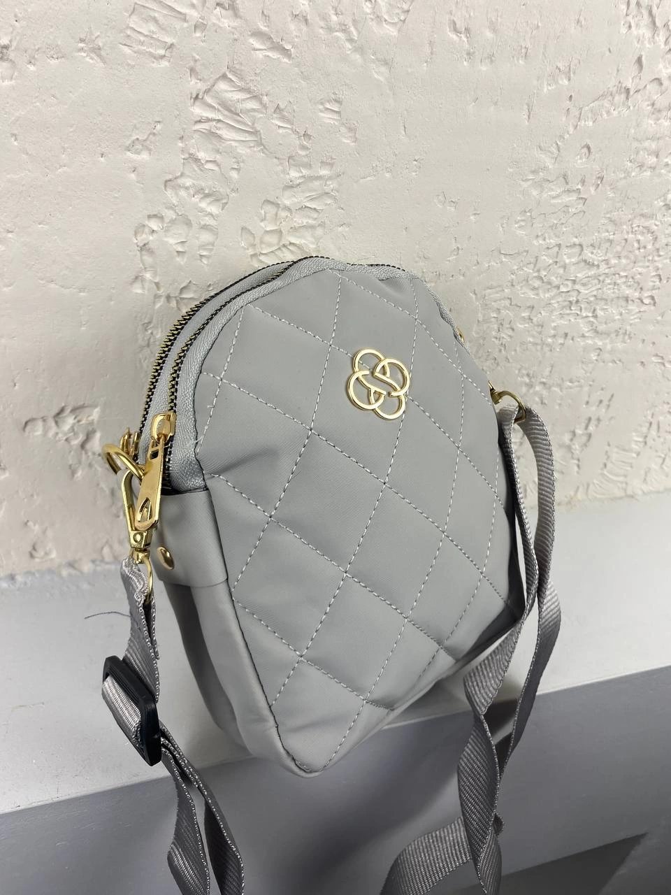 Gri Renk 2 Bölmeli Çapraz Çanta