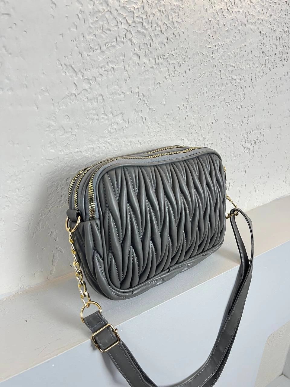 Gri Renk Kalite 3 Bölme Çapraz Çanta CB3069