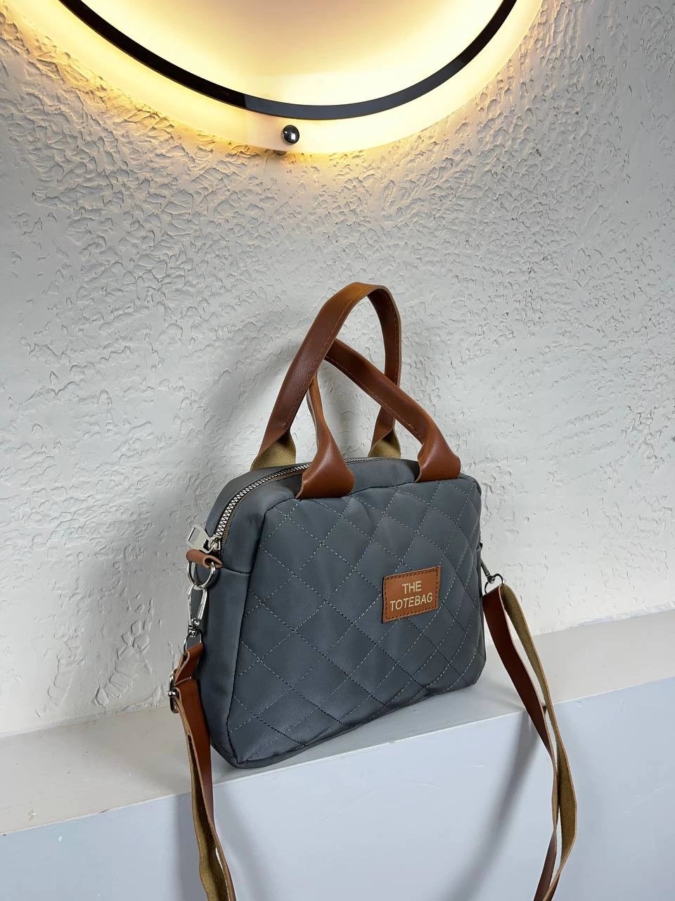 Gri Renk Kapitone Çanta CB9630