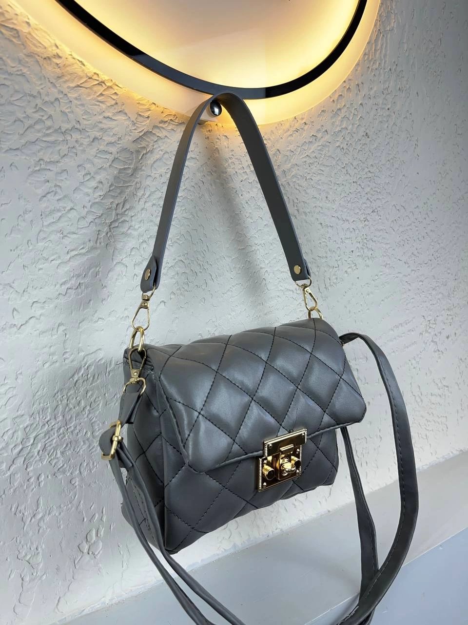 Gri Renk Kapitone Yeni Sezon Çanta CB6311