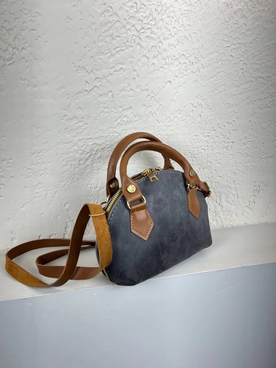 Gri Renk Nubuk Mini Çanta CB96399