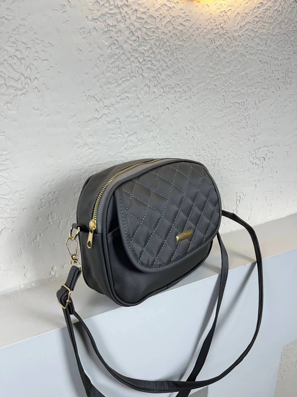 Gri Vizon Ön Kapak Kapitone Çanta CB3003