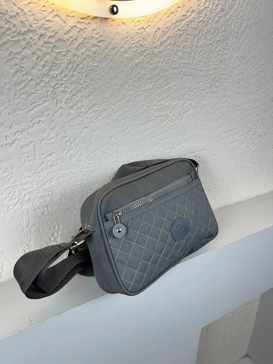 Gri YENİ Önü Kapitone 2 Bölme Çanta CB63111