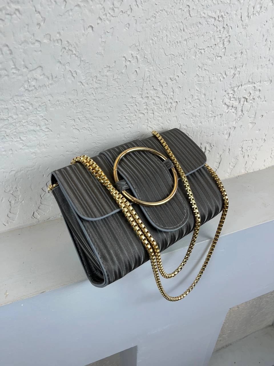 Gri Zincir Detay Çanta CB7638