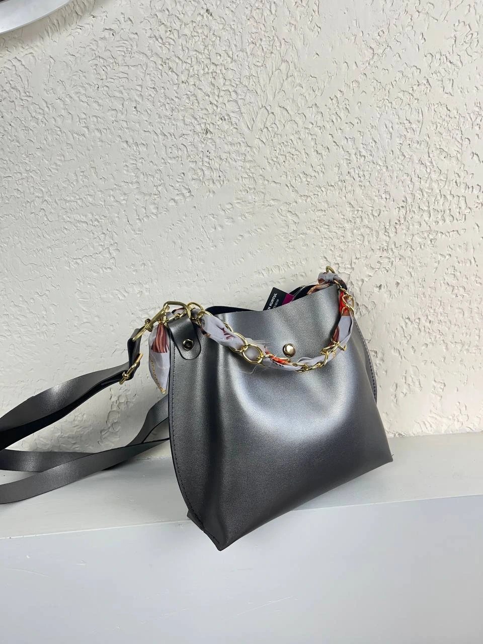 Gümüş Fularlı Çapraz Çanta CB5219