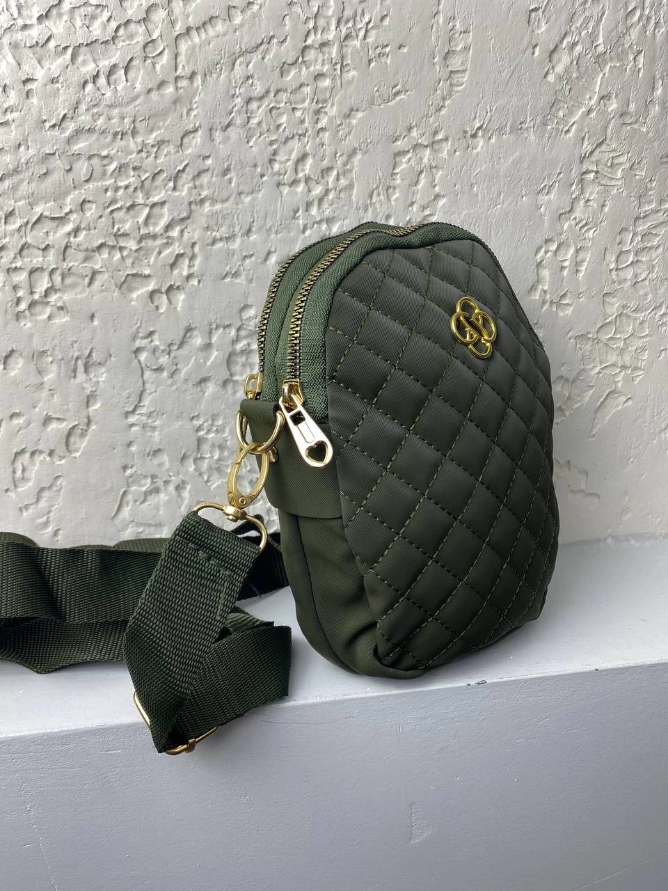 Haki Yeşil Renk 2 Bölmeli Çapraz Çanta