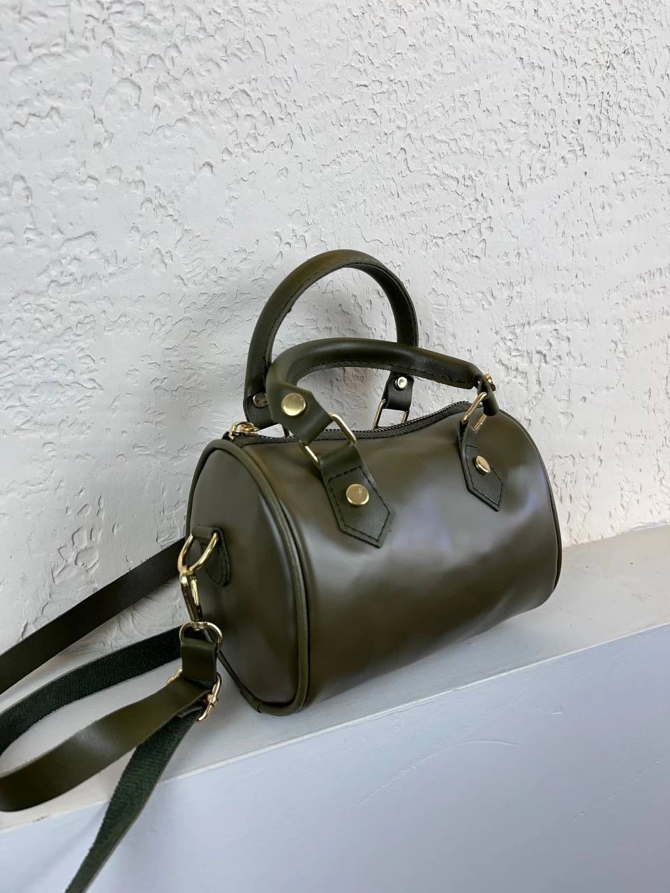 Haki Yeşil Silindir Mini Boy Çanta CB8530