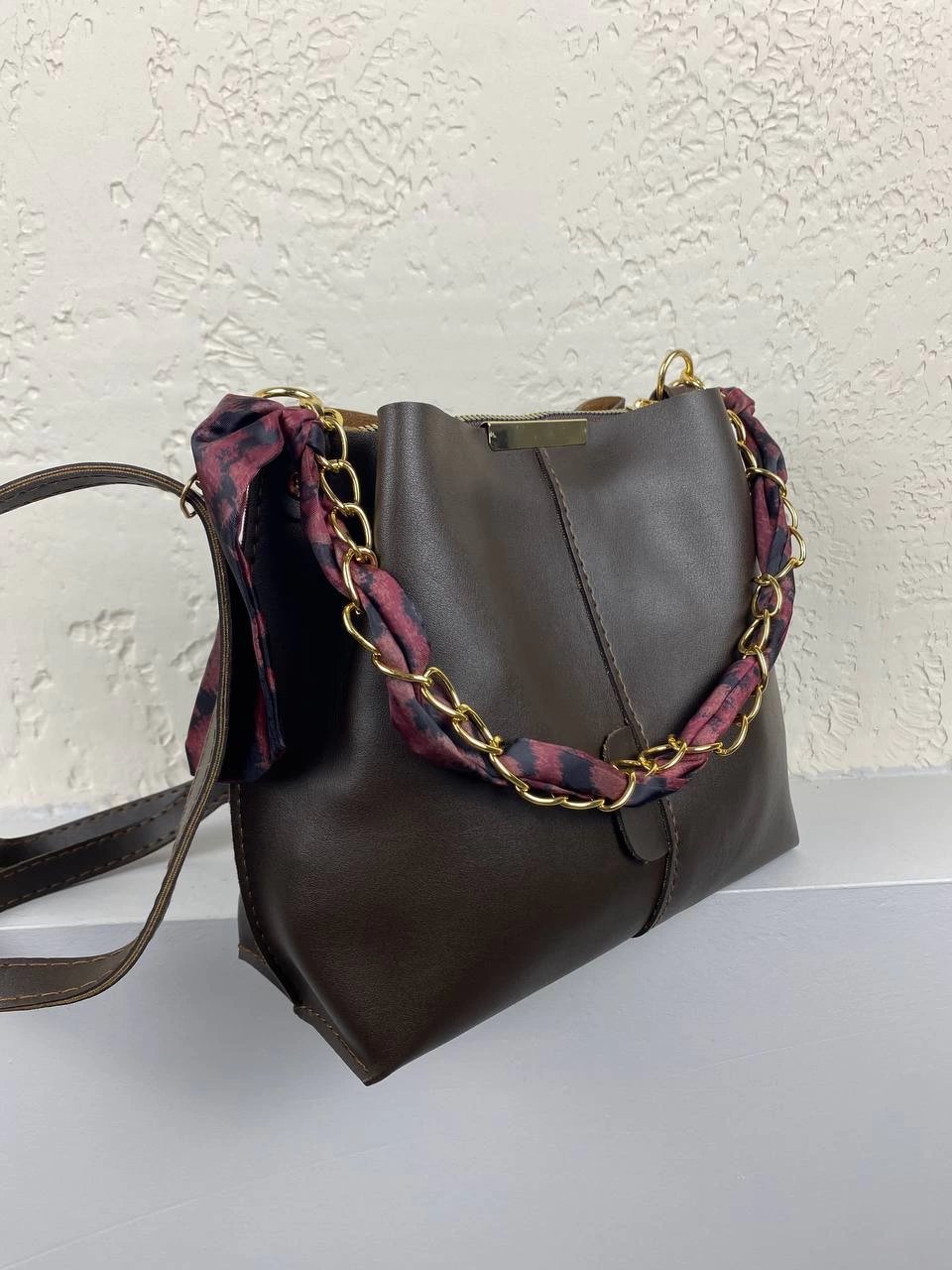 Kahve 2 Bölme Yumuşak Kuşaklı Çanta