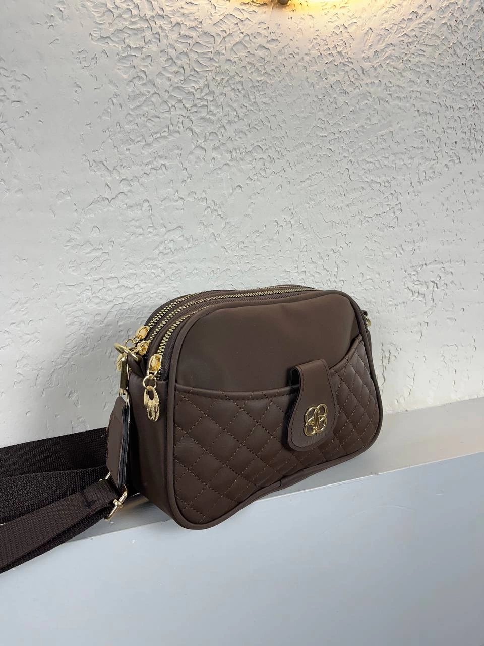 Kahve 3 Bölme Astarlı Çanta CB6371