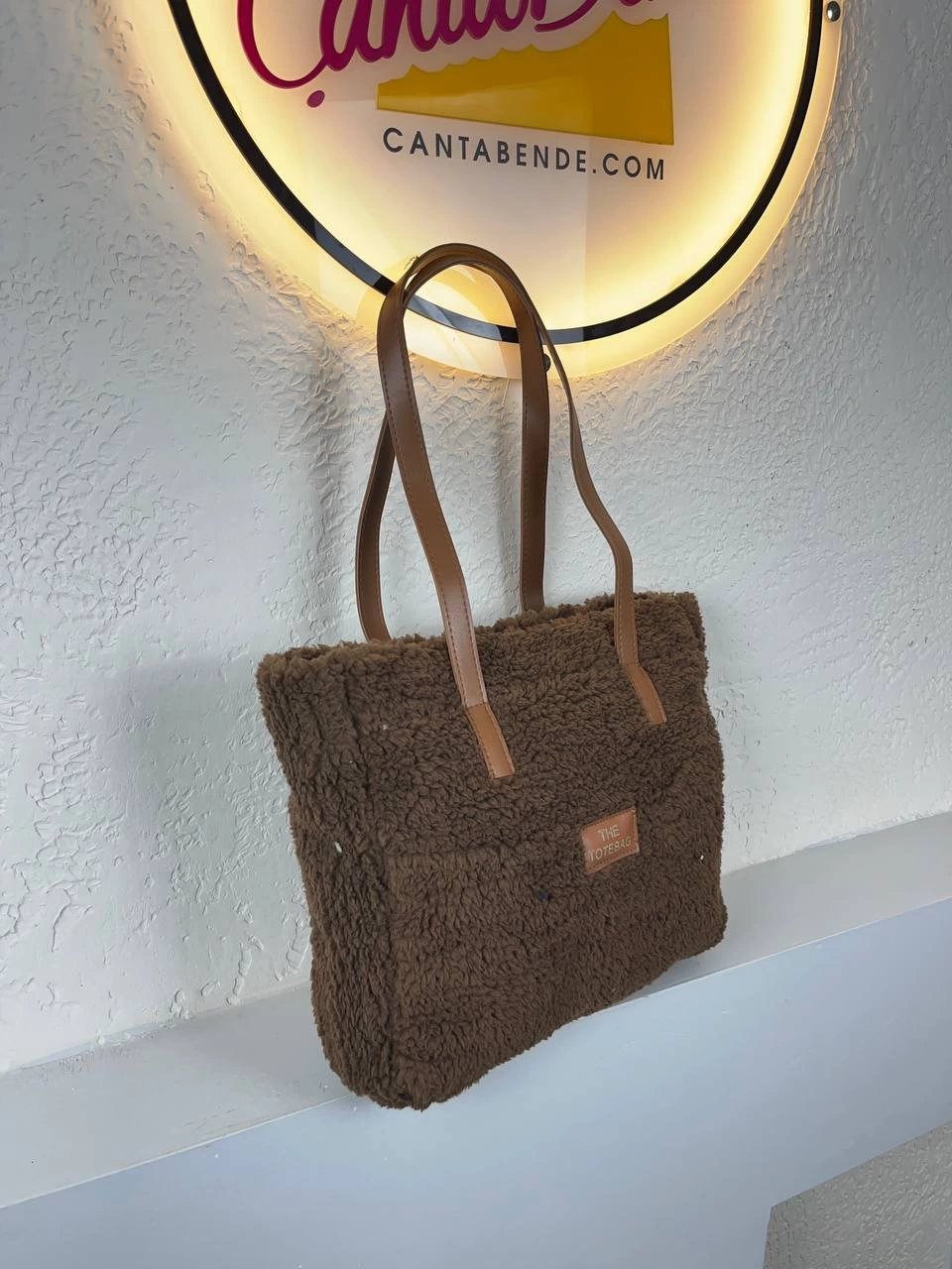 Kahve Büyük Boy Peluş Çanta CB7403