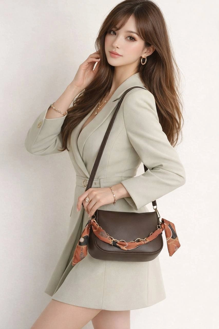 Kahve Fularlı Yeni Sezon Çanta CB9999