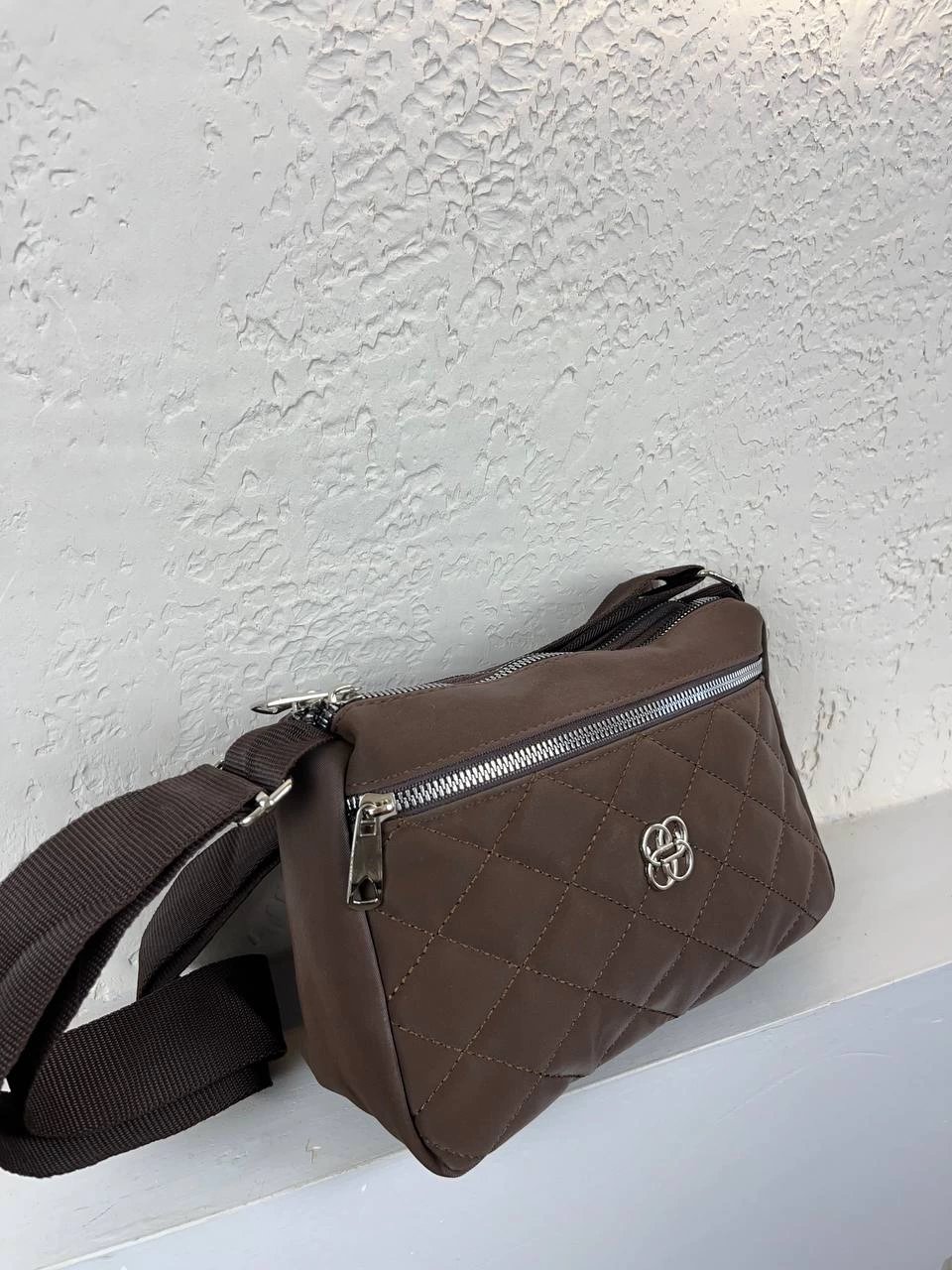 Kahve Kapitone 3 Bölmeli İndimli Çanta CB7770