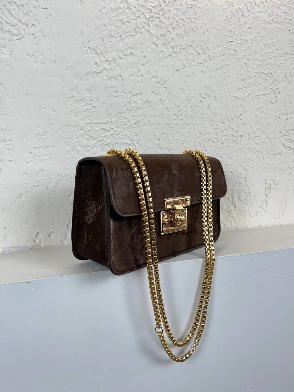 Kahve Nubuk Zincirli Çanta CB5219