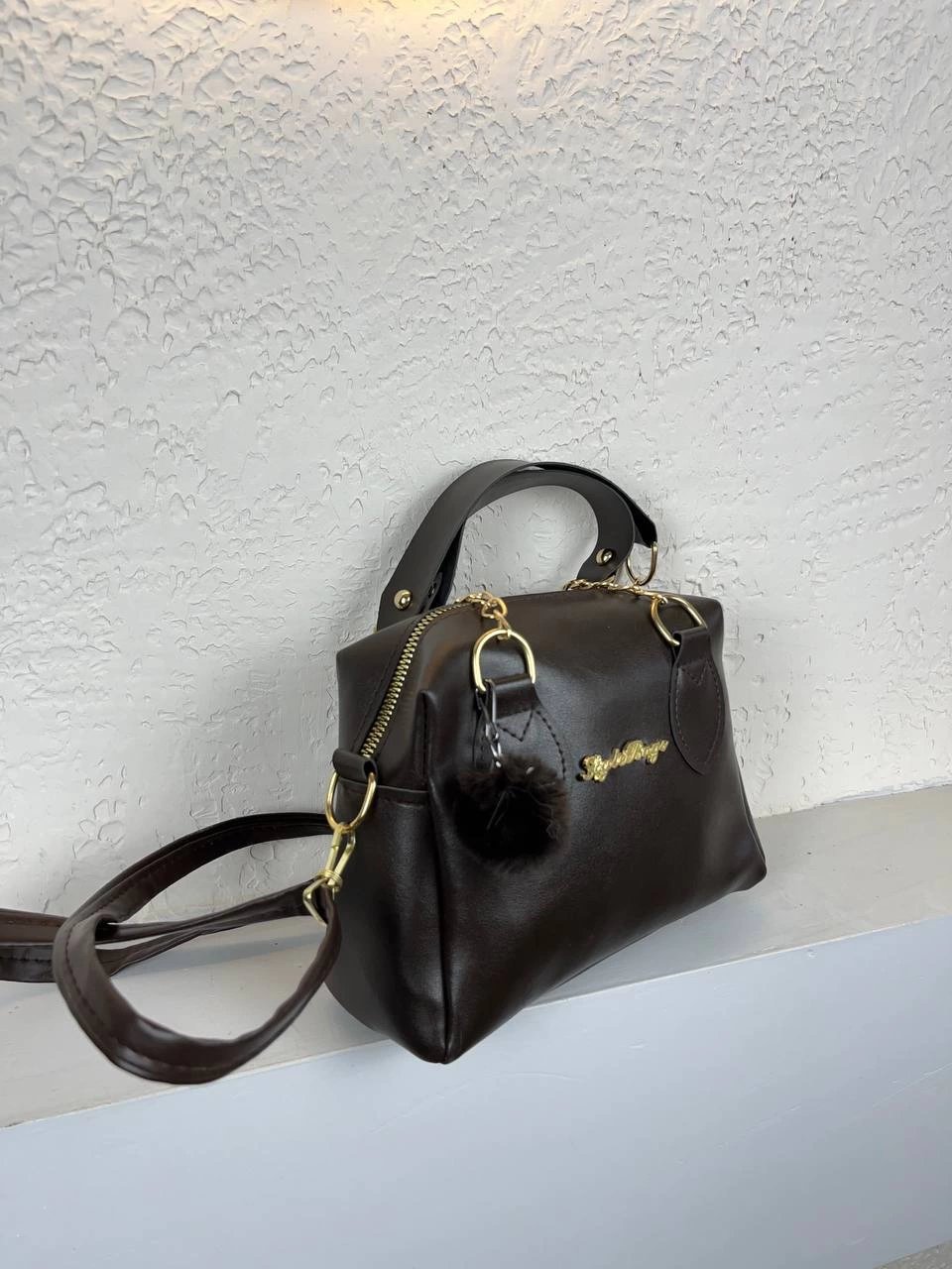 Kahve Ponponlu Çanta CB9899